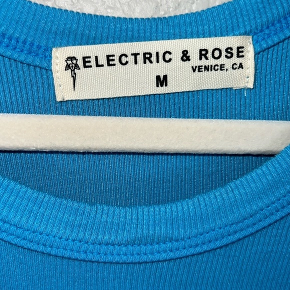 Electric & Rose Ribbed Tank Midi Dress Size M In Blue - Picture 5 of 6